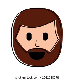 character man beard face laughing expression