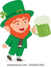 Character man beer green color symbol decoration ornament saint patrick day 17 march seventeen day saint patrick day beer celebration irish ireland holiday alcohol leprechaun beverage fun enjoy beer