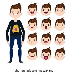 The character a man, the boy is ready for animation.