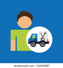 character man car repair service design vector illustration eps 10
