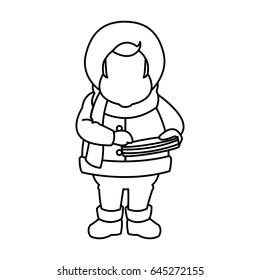 character man carols singer at a winter clothes