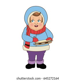 character man carols singer at a winter clothes