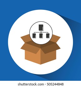 character man with data base system design vector illustration eps 10