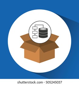 character man with data center design vector illustration eps 10