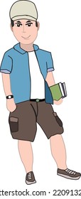 Character man drawing illustration vector.