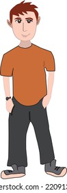 Character man drawing illustration vector.