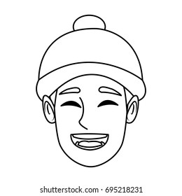 character man face happy smile cartoon