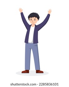 character man happy dance movements isolated