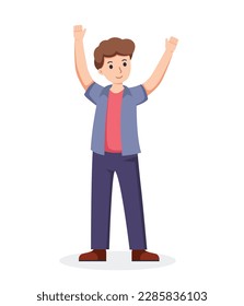character man happy dance movements isolated