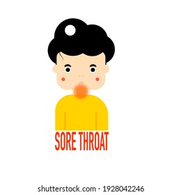 Character of man has sore throat.