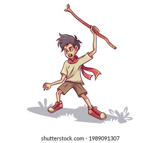 Ilustración gráfica del vector de teclado del hombre portador de caracteres