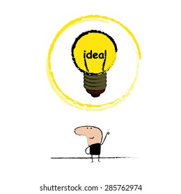 Character man with lamp illustration