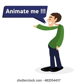 Character man is ready for animation