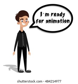 Character man is ready for animation