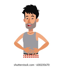 character man rest with clothes sleep