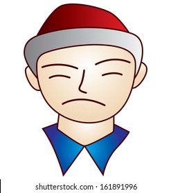 character man sad face