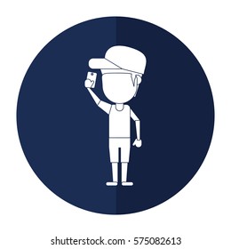 character man smartphone selfie shadow