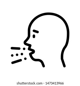 Character Man Sneezing Coughing Vector Sign Icon Thin Line. Male Head Bacterium Sneezing Linear Pictogram. Microbe Type Infection Biology Microorganism Contour Monochrome Illustration