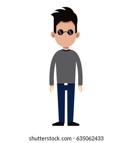 character man standing, casual clothes image