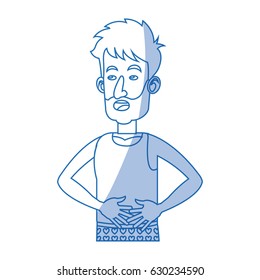 character man untidy with clothes sleep