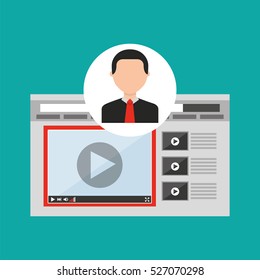 character man video online media vector illustration eps 10
