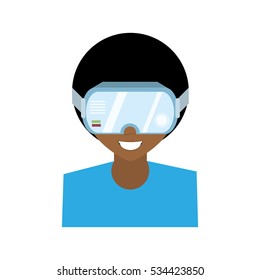 character man virtual reality glasses technology new vector illustration eps 10