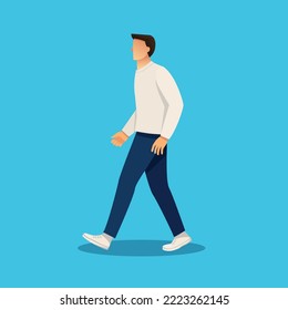 character man walking vector illustration