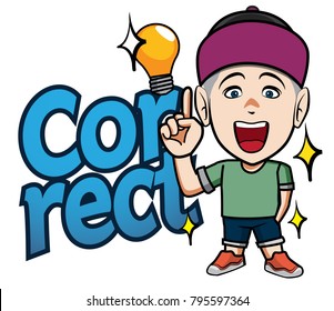 The character Man wearing hat with Caption Correct