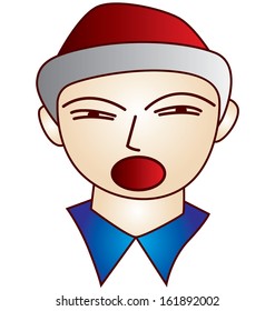 character man Yawning face