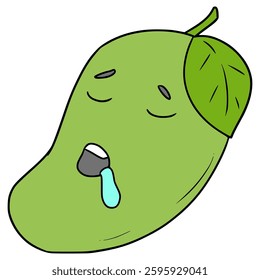 character mango fruit illustration hand drawn isolated vector