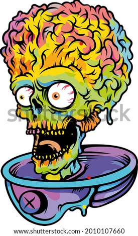 A character from the Martian attack. Vector image. Isolated on white background. Stylization.