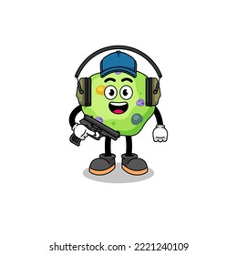 Mascota de caracteres de ameba haciendo rango de disparo , diseño de caracteres