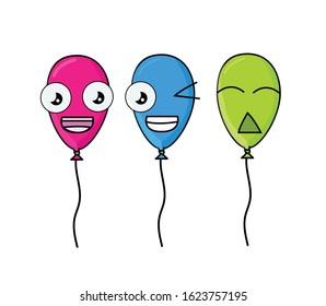 character, mascot balloon, pink, blue, green