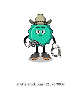 Carácter mascota de la tapa de la botella como vaquero , diseño de carácter