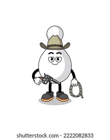 Character mascot of bowling pin as a cowboy , character design