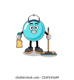 Character mascot of bubble as a cleaning services , character design