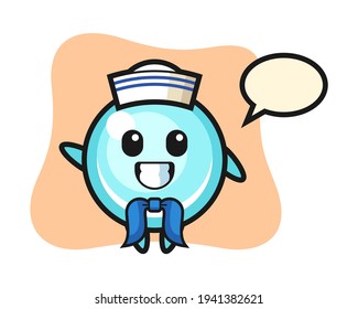 Character mascot of bubble as a sailor man