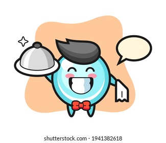 Mascota de caracteres de la burbuja como camarero