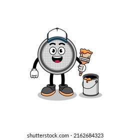Mascota de caracteres de la celda de botón como pintor , diseño de caracteres