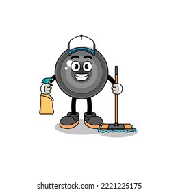 Character mascot of camera lens as a cleaning services , character design