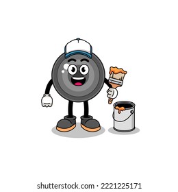Character mascot of camera lens as a painter , character design
