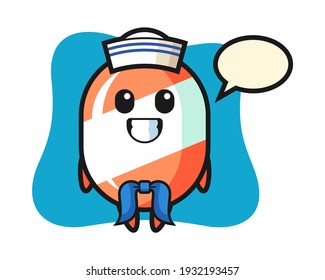 Character mascot of candy as a sailor man