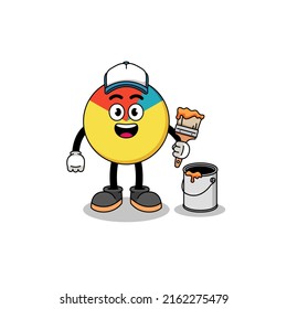 Character mascot of chart as a painter , character design