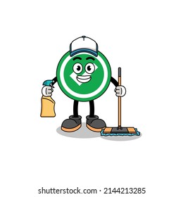 Character mascot of check mark as a cleaning services , character design