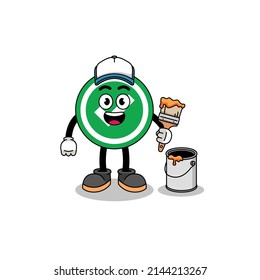 Character mascot of check mark as a painter , character design