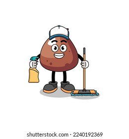 Character mascot of choco chip as a cleaning services , character design