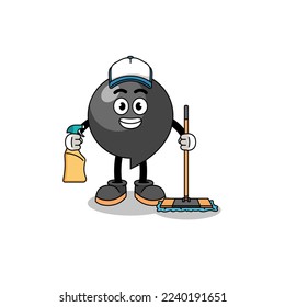 Character mascot of comma symbol as a cleaning services , character design