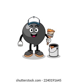 Character mascot of comma symbol as a painter , character design