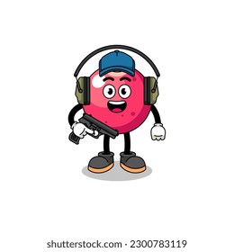 Mascota de caracteres de arándano haciendo tiro, diseño de caracteres