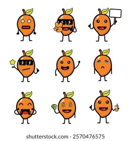 character mascot design mango set